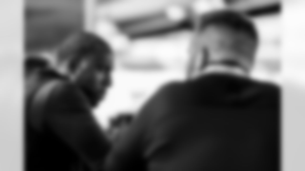 INDIANAPOLIS, IN - February 27, 2026 - Assistant Director of Pro Scouting Donovan Cotton during Workouts at the 2026 NFL Combine at Lucas Oil Stadium. Photo By Tori Richman/Tampa Bay Buccaneers