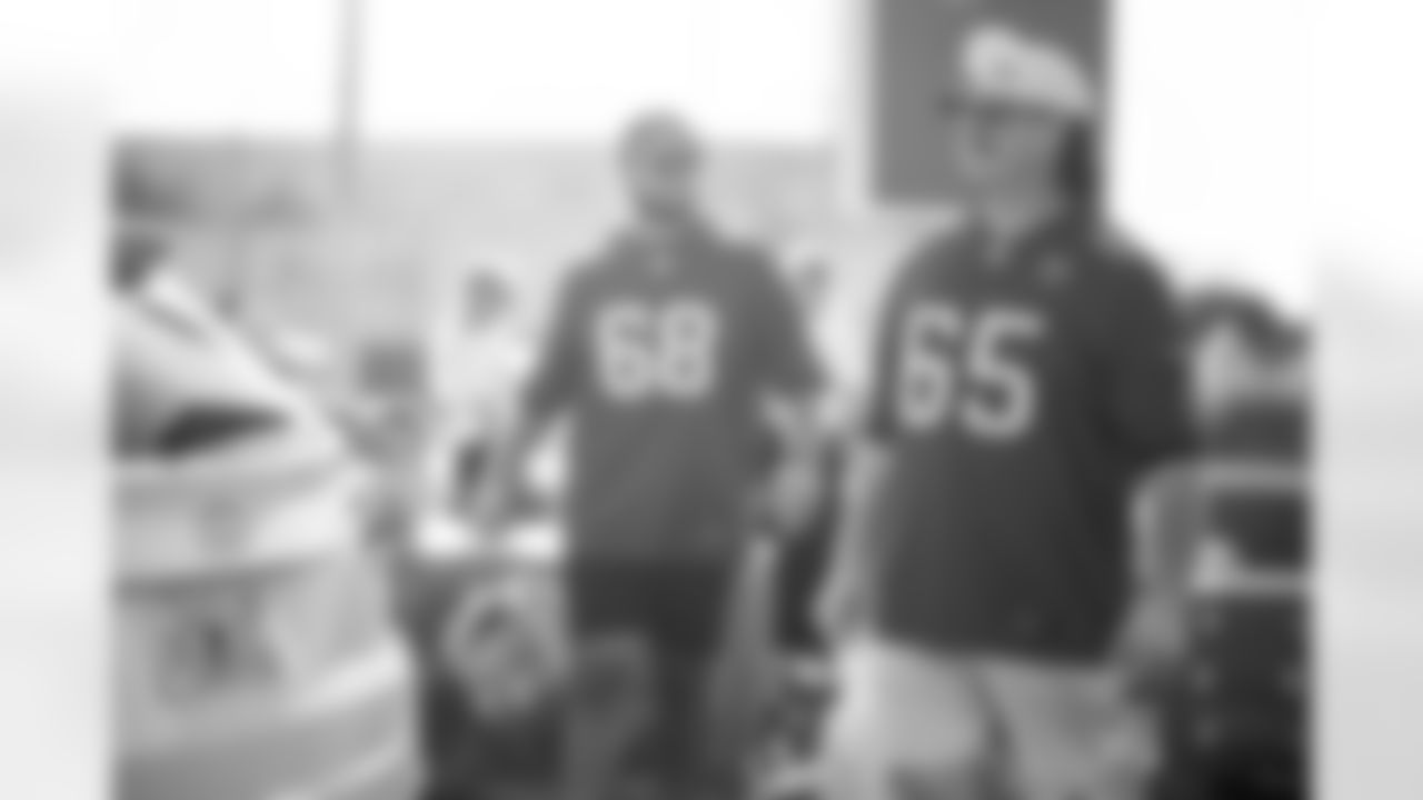 TAMPA, FL - November 25, 2025 - Guard Dan Feeney #65 of the Tampa Bay Buccaneers during Turkey Time with the O-Line. Photo By Kyle Zedaker/Tampa Bay Buccaneers