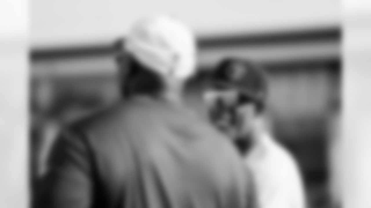 TAMPA, FL - July 23, 2025 - University of Colorado - Boulder Head Coach Deion Sanders and Head Coach Todd Bowles of the Tampa Bay Buccaneers during 2025 Training Camp at AdventHealth Training Center. Photo By Tori Richman/Tampa Bay Buccaneers