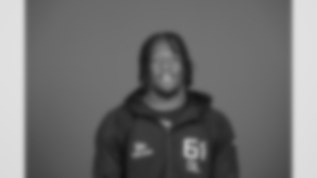SMU defensive lineman Elijah Roberts (DL61) poses for a portrait at the NFL football Combine on Tuesday, Feb. 25, 2025 in Indianapolis. (AJ Mast/AP Content Services for the NFL)