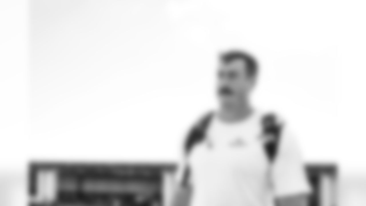 TAMPA, FL - December 27, 2025 - Offensive Tackle Charlie Heck #77 of the Tampa Bay Buccaneers departs Tampa for a Week 17 game against the Miami Dolphins. Photo By Tori Richman/Tampa Bay Buccaneers