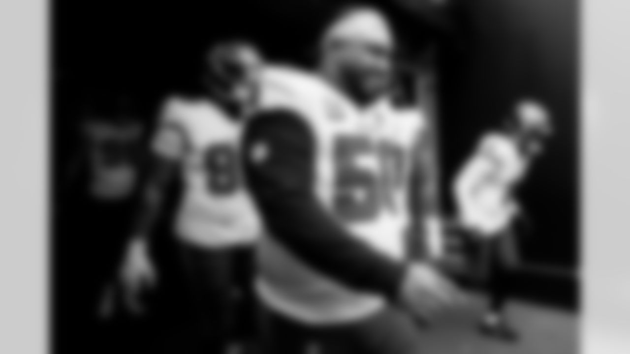 CHARLOTTE, NC - December 21, 2025 - Defensive Tackle Vita Vea #50 of the Tampa Bay Buccaneers before the game between the Tampa Bay Buccaneers and Carolina Panthers. The Bucs lost the game, 23-20. Photo By Kyle Zedaker/Tampa Bay Buccaneers