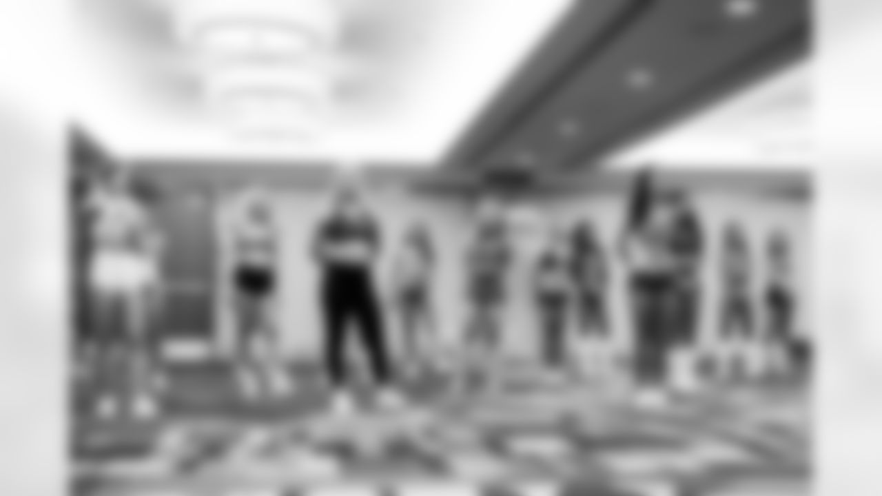 SAN FRANCISCO, CA - February 01, 2026 - Tampa Bay Buccaneers Pro Bowl Cheerleader Savannah during rehearsals. Photo By Tori Richman/Tampa Bay Buccaneers