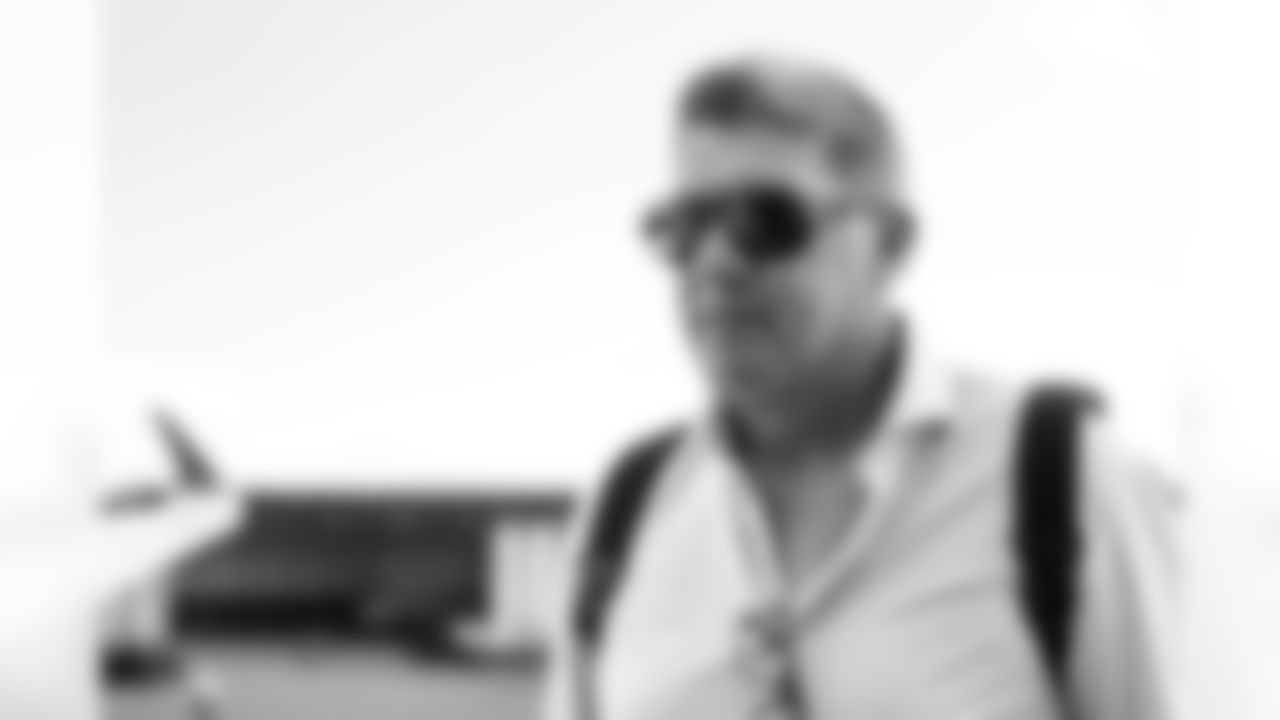 TAMPA, FL - December 27, 2025 - General Manager Jason Licht departs Tampa for a Week 17 game against the Miami Dolphins. Photo By Tori Richman/Tampa Bay Buccaneers