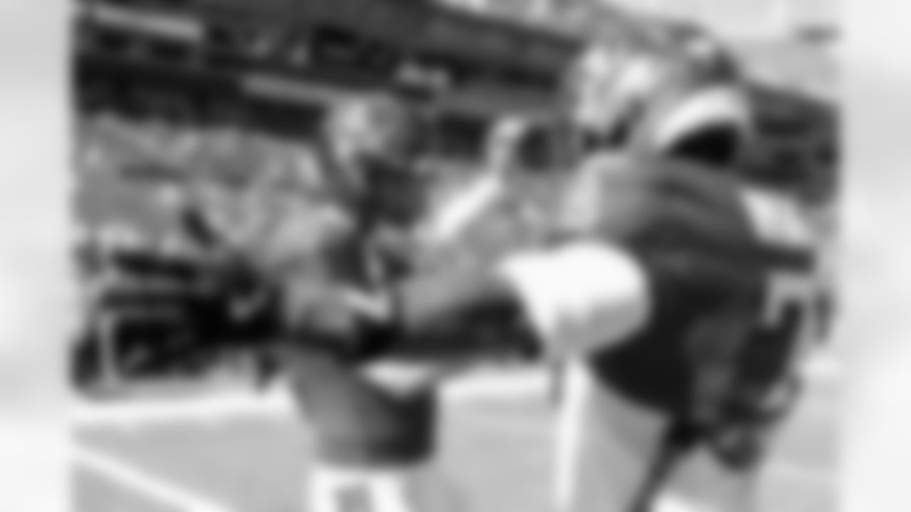 TAMPA, FL - November 30, 2025 - Quarterback Baker Mayfield #6 and Running Back Bucky Irving #7 of the Tampa Bay Buccaneers before the game between the Arizona Cardinals and Tampa Bay Buccaneers. The Bucs won the game, 20-17. Photo By Doug DeFelice/Tampa Bay Buccaneers