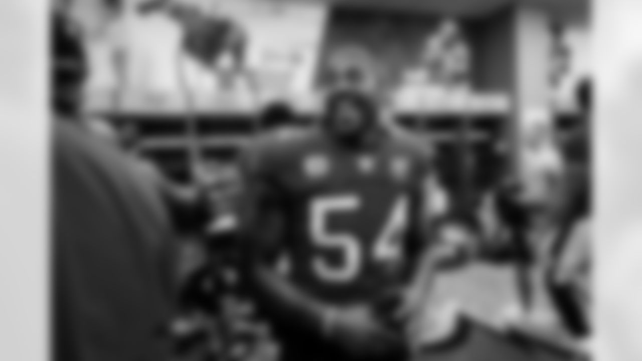 TAMPA, FL - November 30, 2025 - Inside Linebacker Lavonte David #54 of the Tampa Bay Buccaneers after the game between the Arizona Cardinals and Tampa Bay Buccaneers. The Bucs won the game, 20-17. Photo By Tori Richman/Tampa Bay Buccaneers