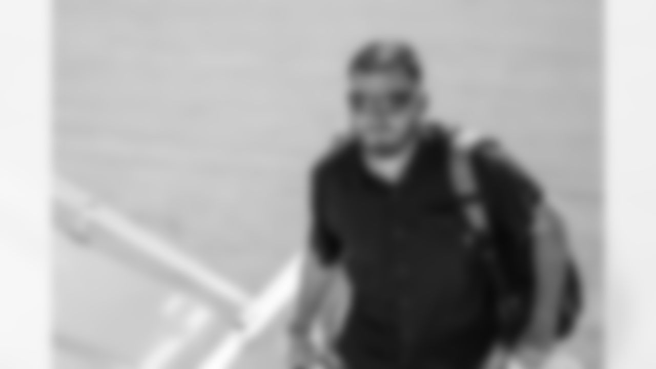 TAMPA, FL - November 15, 2025 - Defensive Quality Control Coach Joey Fitzgerald of the Tampa Bay Buccaneers departs before the Bucs' game against the Buffalo Bills. Photo By Tori Richman/Tampa Bay Buccaneers