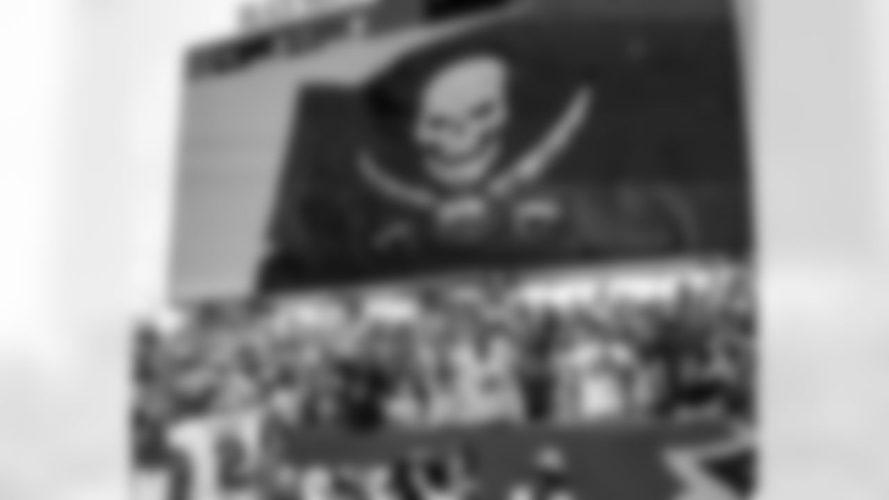 TAMPA, FL - November 09, 2025 - Wide Receiver Emeka Egbuka #2 of the Tampa Bay Buccaneers scores a touchdown during the game between the New England Patriots and Tampa Bay Buccaneers. The Bucs lost the game, 28-23. Photo By Kyle Zedaker/Tampa Bay Buccaneers