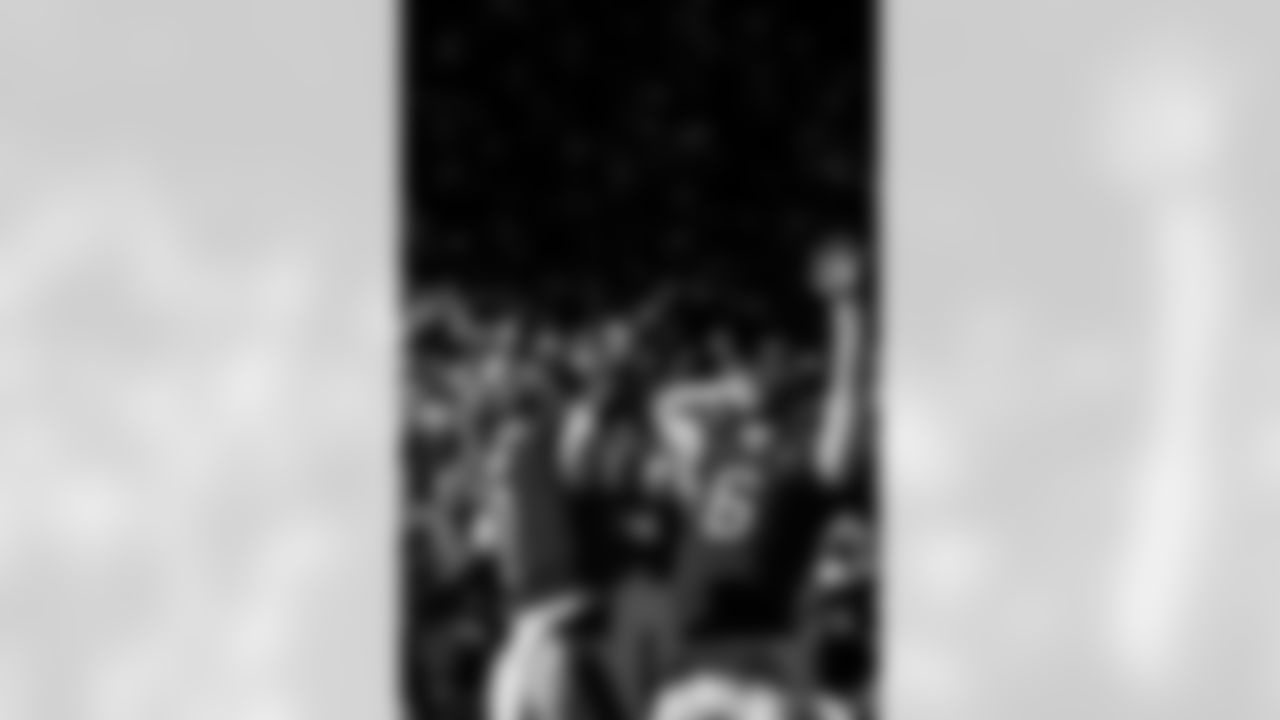 TAMPA, FL - November 30, 2025 - Running Back Bucky Irving #7 and Quarterback Baker Mayfield #6 of the Tampa Bay Buccaneers celebrate a touchdown during the game between the Arizona Cardinals and Tampa Bay Buccaneers. The Bucs won the game, 20-17. Photo By Kyle Zedaker/Tampa Bay Buccaneers