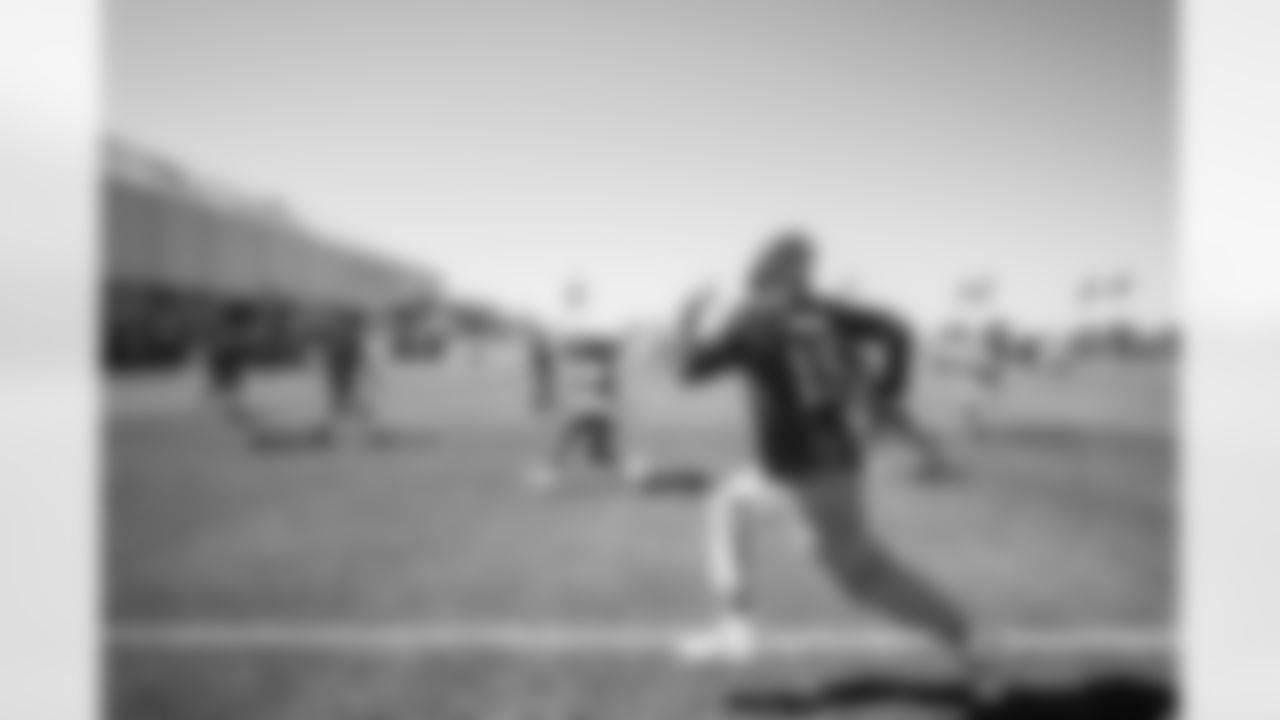 TAMPA, FL - February 13, 2026 - Wide Receiver Tez Johnson #15 of the Tampa Bay Buccaneers during the 2026 Girls Flag Football Preseason Classic at AdventHealth Training Center. Photo By Tori Richman/Tampa Bay Buccaneers