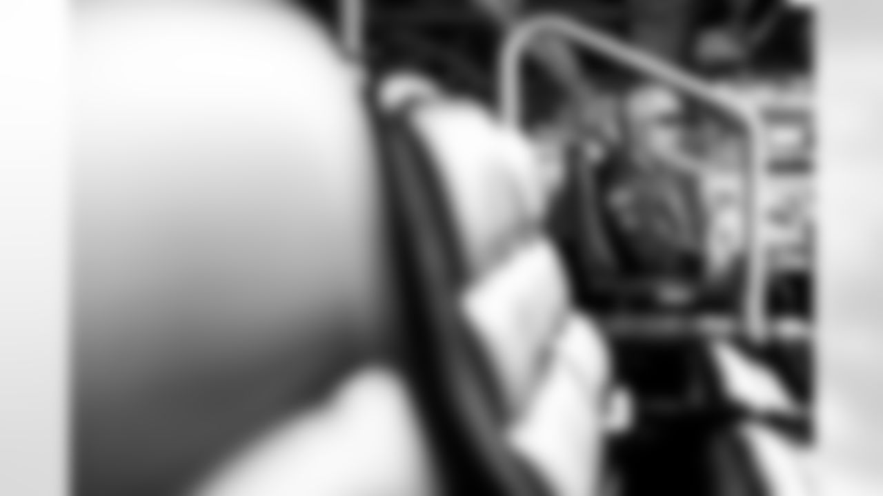 INDIANAPOLIS, IN - February 26, 2026 - College Scout Emmett Clifford during Workouts at the 2026 NFL Combine at Lucas Oil Stadium. Photo By Tori Richman/Tampa Bay Buccaneers