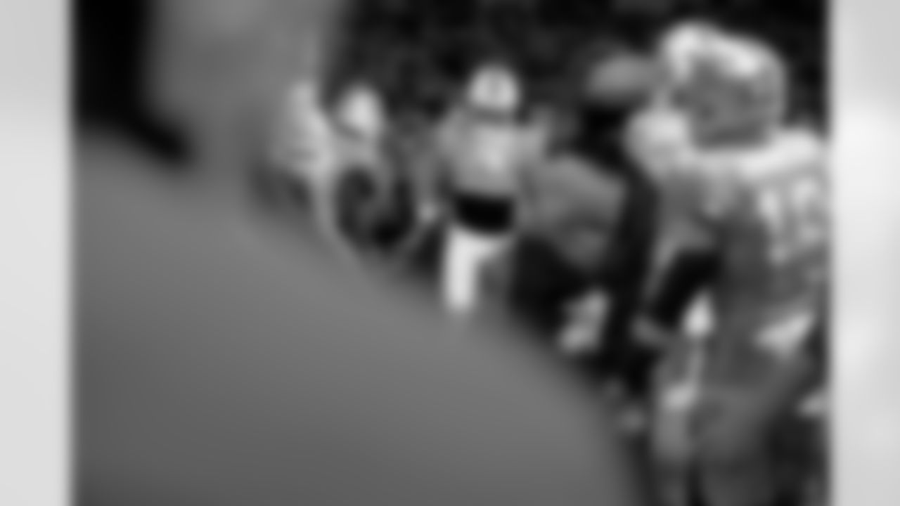 TAMPA, FL - December 11, 2025 - The Tampa Bay Buccaneers and Atlanta Falcons during a regular season game at Raymond James Stadium. The Bucs lost the game, 29-28. Photo By Kyle Zedaker/Tampa Bay Buccaneers