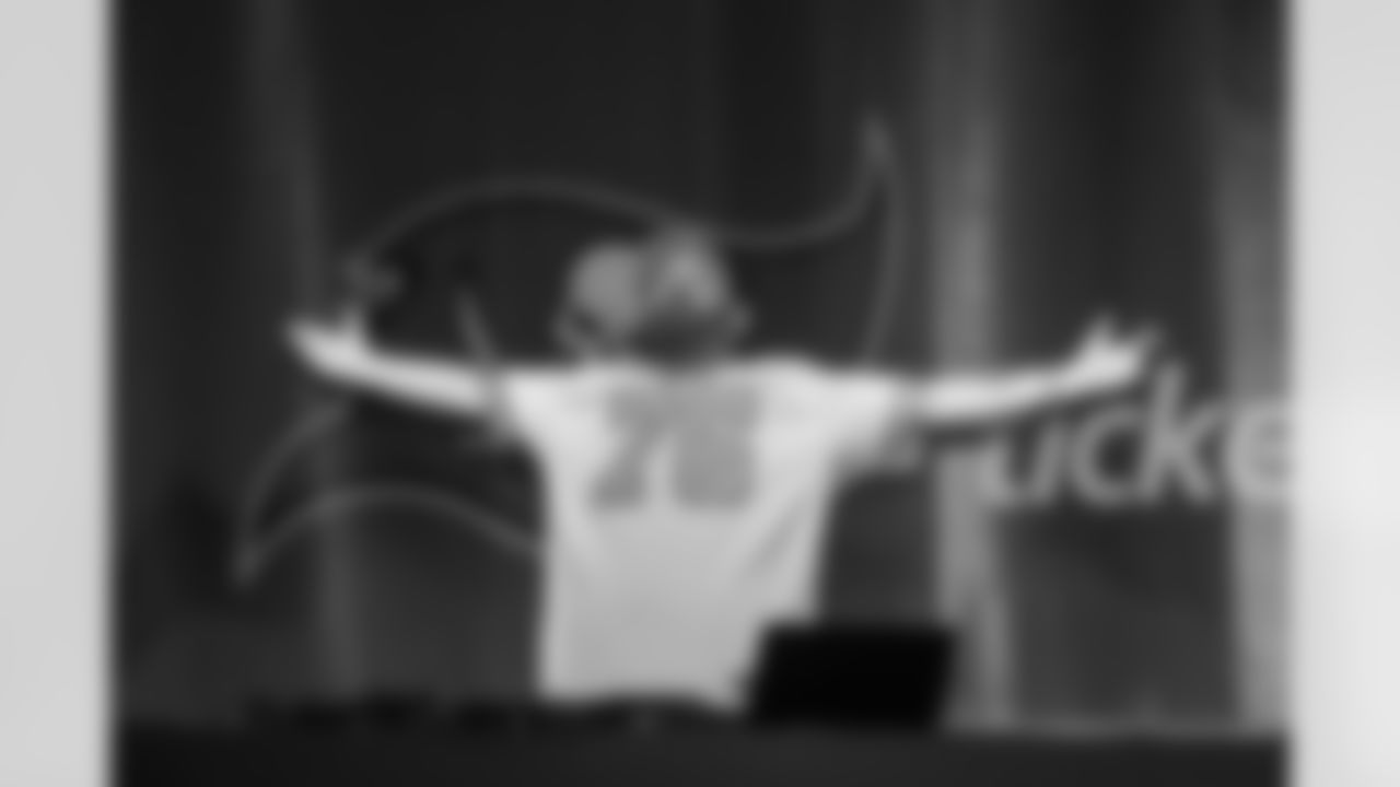 TAMPA, FL - November 23, 2025 - DJ Dani during the Watch Party at Armature Works during the game between the Tampa Bay Buccaneers and the Los Angeles Rams. Photo By Doug DeFelice/Tampa Bay Buccaneers