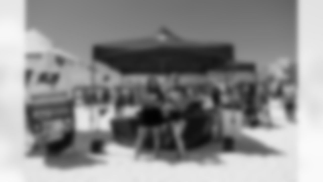 ST. PETE BEACH, FL - April 26, 2025 - Fireball activation during Bucs Beach Bash. Photo By Dave Pullis/Tampa Bay Buccaneers