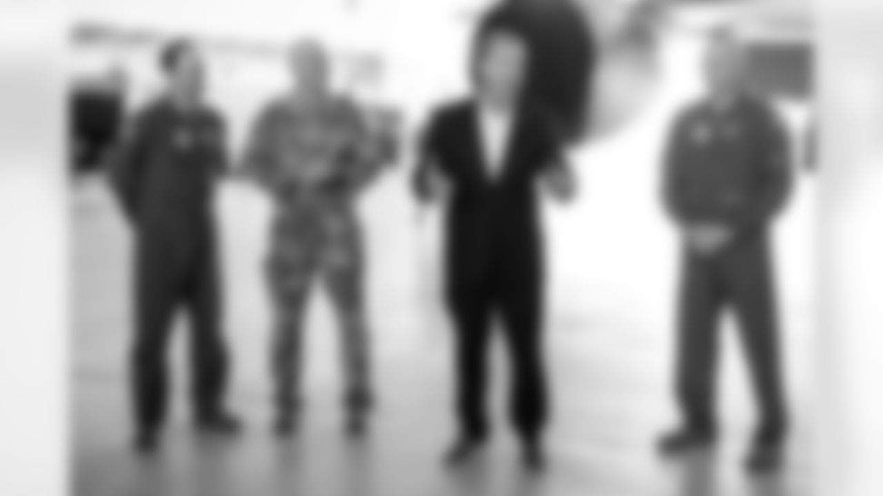 TAMPA, FL - December 02, 2025 - Brian Ford during a visit to MacDill Air Force Base. Photo By Kyle Zedaker/Tampa Bay Buccaneers