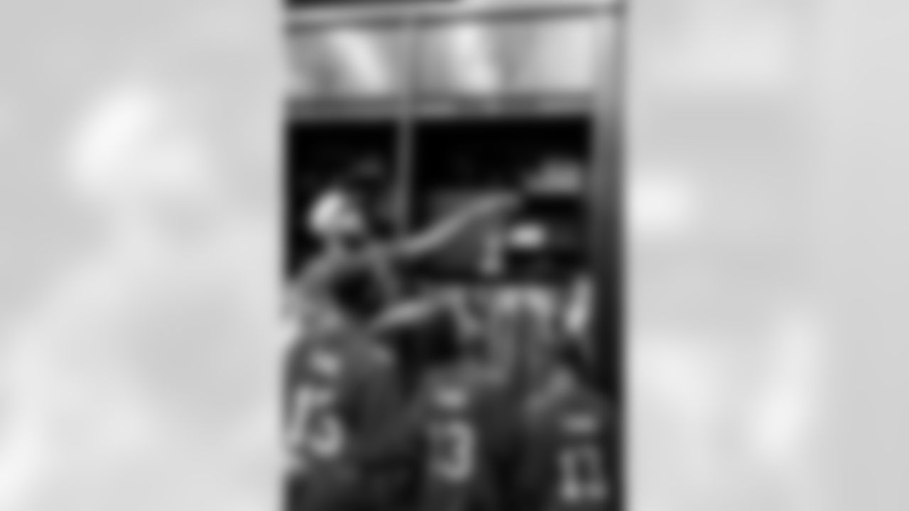 TAMPA, FL - December 05, 2025 - Mike and Ashli Evans host the Mike Evans Family Foundation 'Catch for Christmas' holiday event at AdventHealth Training Center. Photo By Kyle Zedaker/Tampa Bay Buccaneers