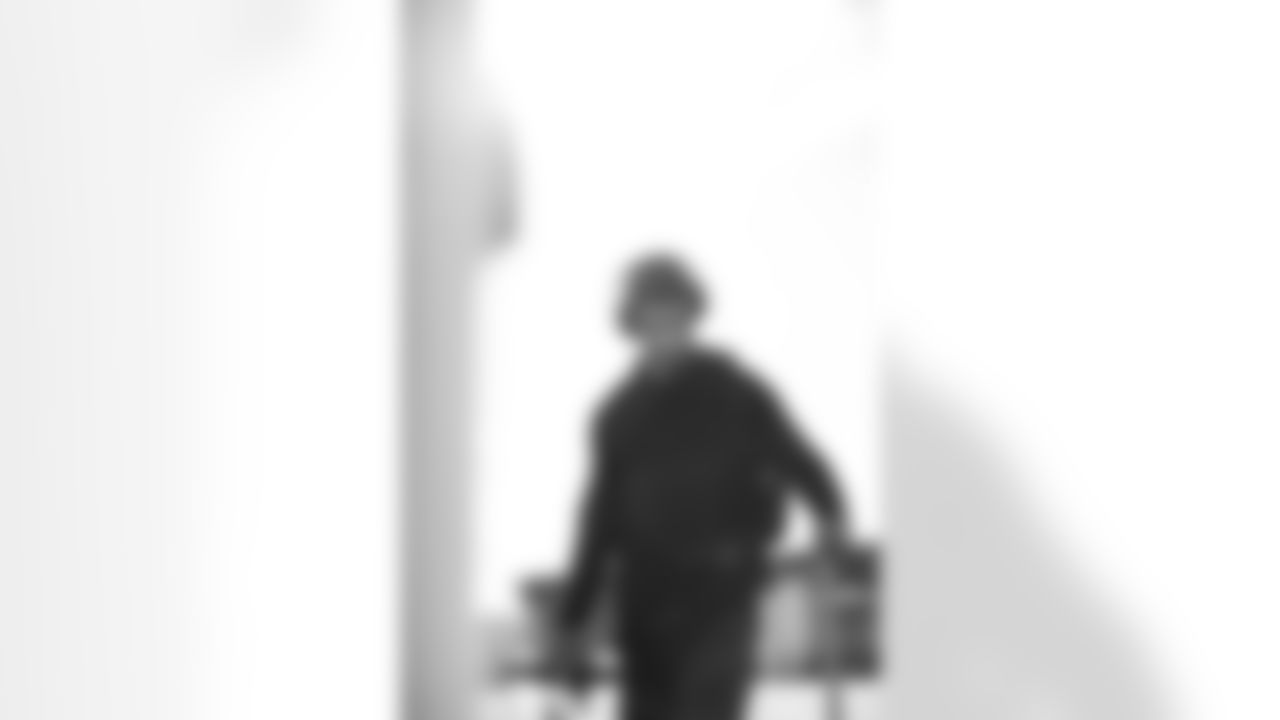 TAMPA, FL - November 22, 2025 - Safety Marcus Banks of the Tampa Bay Buccaneers departs before the game against the Los Angeles Rams. Photo By Tori Richman/Tampa Bay Buccaneers