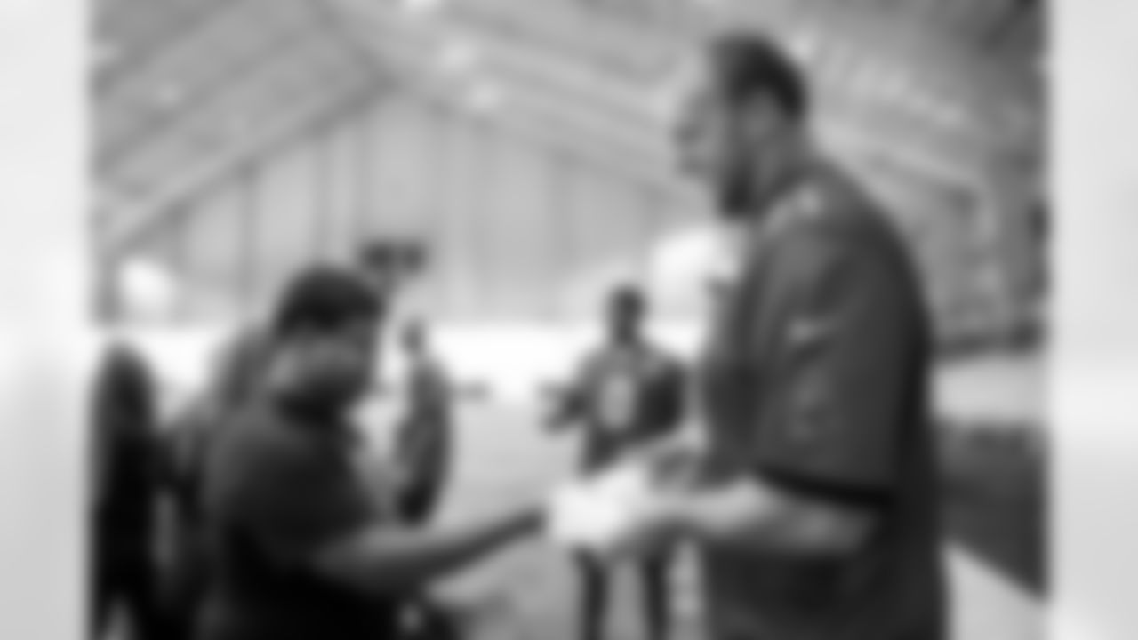 TAMPA, FL - December 16, 2025 - The final session of the Player-Student Mentoring Program at AdventHealth Training Center. Photo By Kyle Zedaker/Tampa Bay Buccaneers