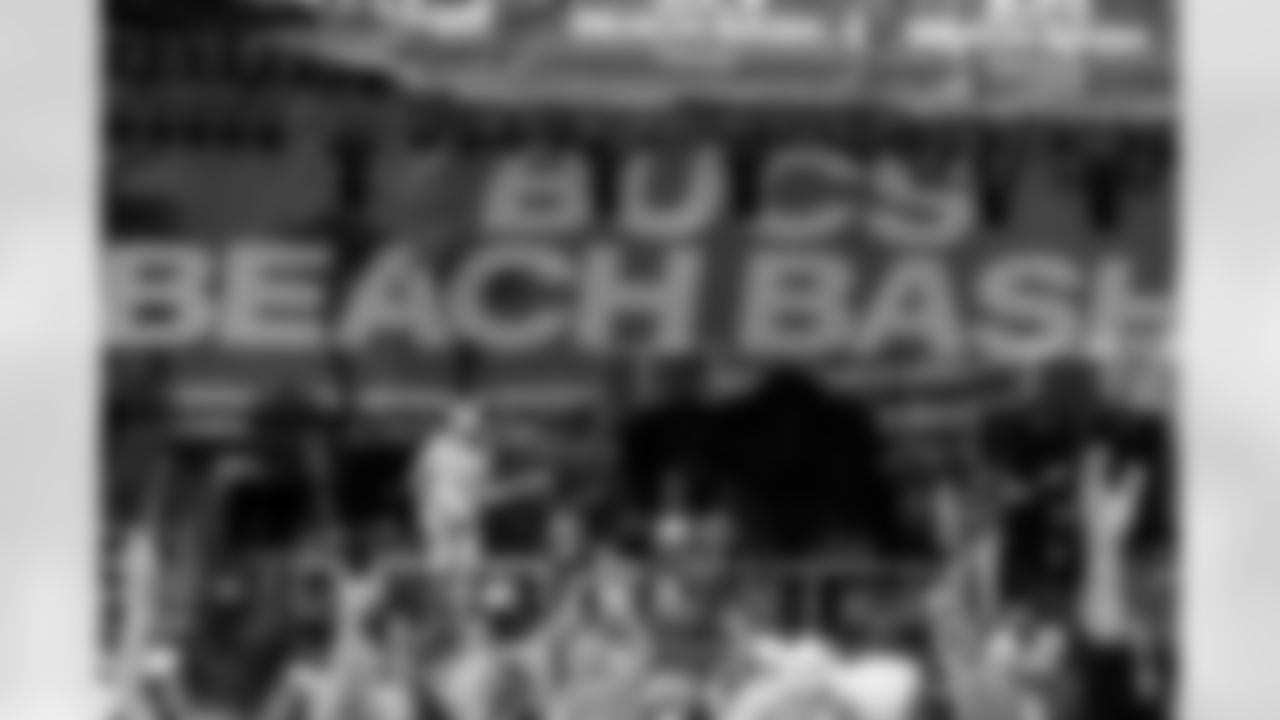 ST. PETE BEACH, FL - April 26, 2025 - Pirate Flag performs during Bucs Beach Bash. Photo By Dave Pullis/Tampa Bay Buccaneers