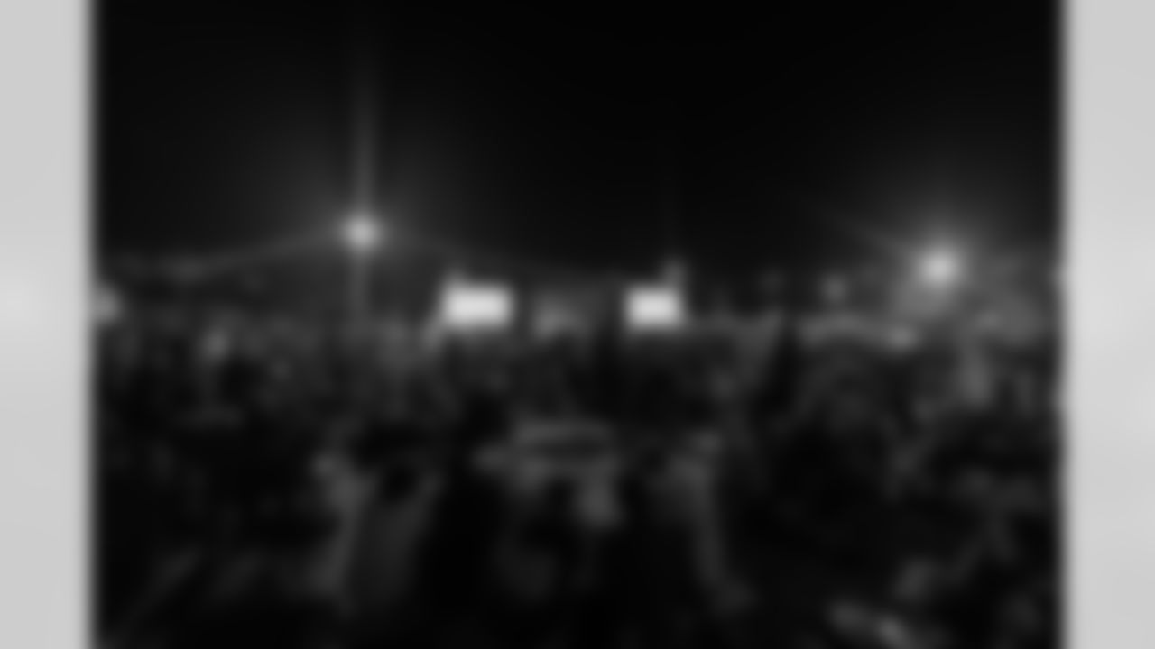 TAMPA, FL - November 23, 2025 - Fans during the Watch Party at Armature Works during the game between the Tampa Bay Buccaneers and the Los Angeles Rams. Photo By Doug DeFelice/Tampa Bay Buccaneers