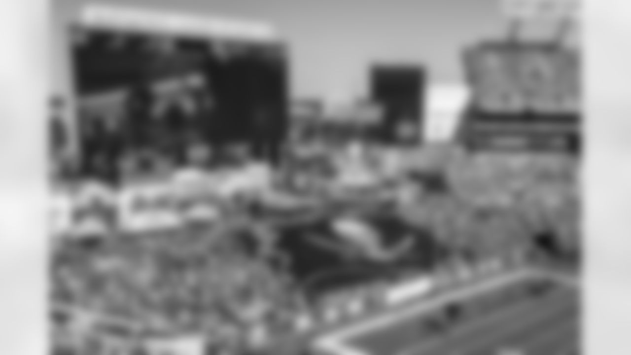 TAMPA, FL - November 30, 2025 - End zone flag view from the 300 level during the game between the Arizona Cardinals and Tampa Bay Buccaneers. The Bucs won the game, 20-17. Photo By Mike Carlson/Tampa Bay Buccaneers