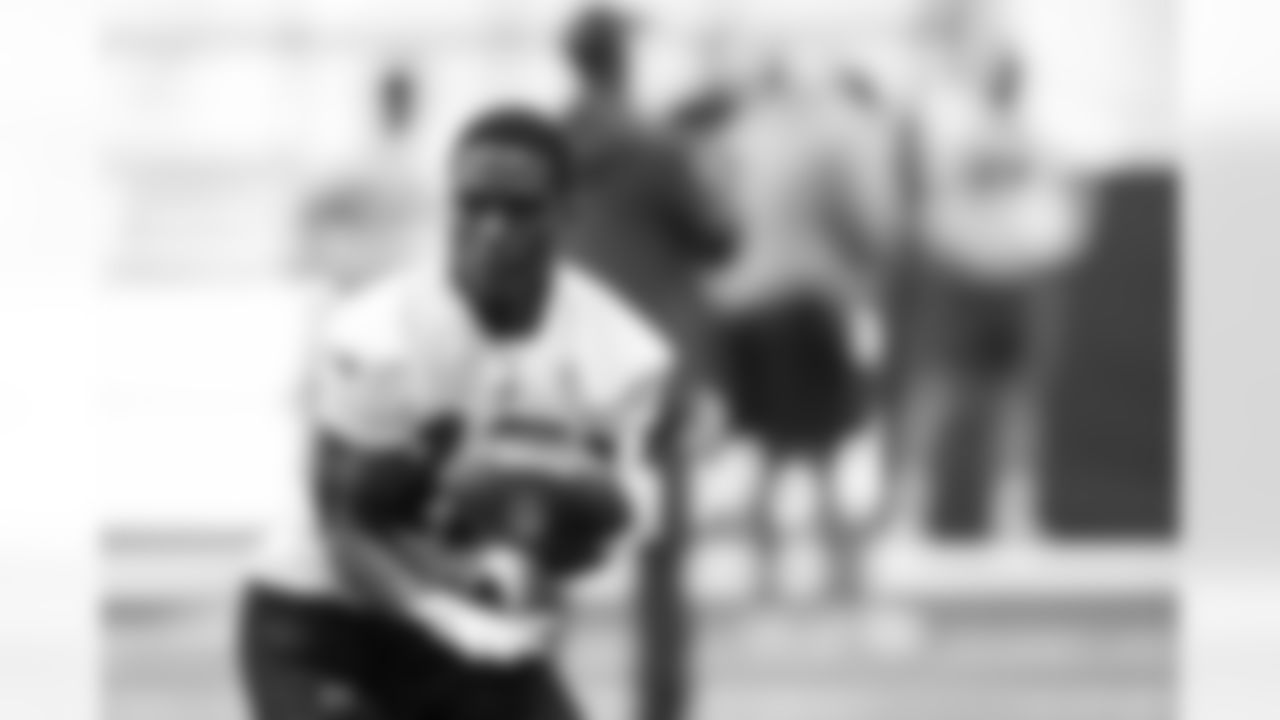 TAMPA, FL - May 12, 2025 - Wide Receiver Rakim Jarrett #18 of the Tampa Bay Buccaneers during Phase 2 workouts at AdventHealth Training Center. Photo By Kyle Zedaker/Tampa Bay Buccaneers