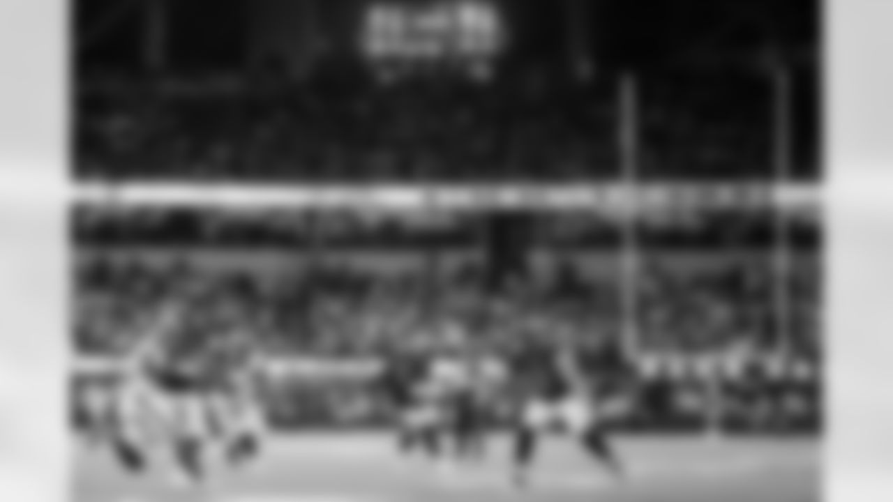 INGLEWOOD, CA - November 23, 2025 - Guard Dan Feeney #65, Running Back Rachaad White #1, and Center Graham Barton #62 of the Tampa Bay Buccaneers during the game between the Tampa Bay Buccaneers and Los Angeles Rams. The Bucs lost the game, 34-7. Photo By Kyle Zedaker/Tampa Bay Buccaneers