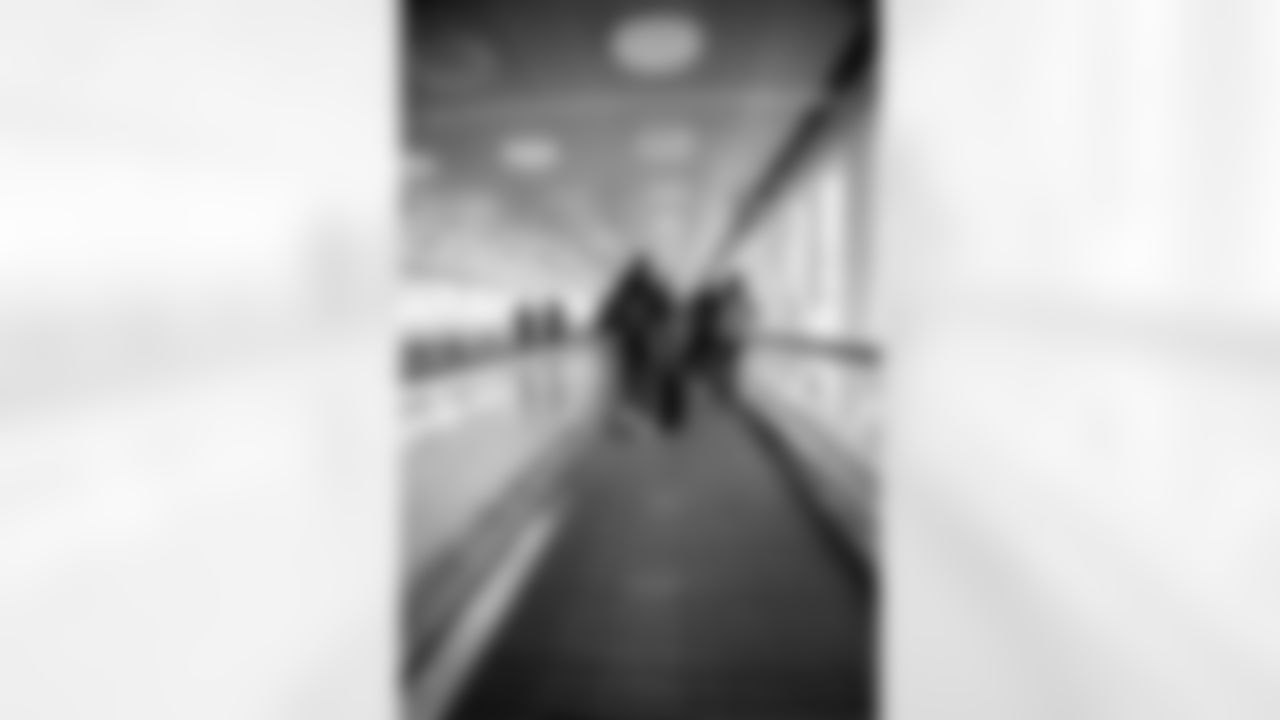 INDIANAPOLIS, IN - February 23, 2026 - Scouts arrive in Indianapolis for the 2026 NFL Combine at Lucas Oil Stadium. Photo By Tori Richman/Tampa Bay Buccaneers