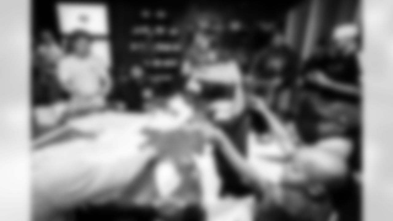 TAMPA, FL - November 19, 2025 - A visit with Triumph Together Cancer Warriors. Photo By Kyle Zedaker/Tampa Bay Buccaneers