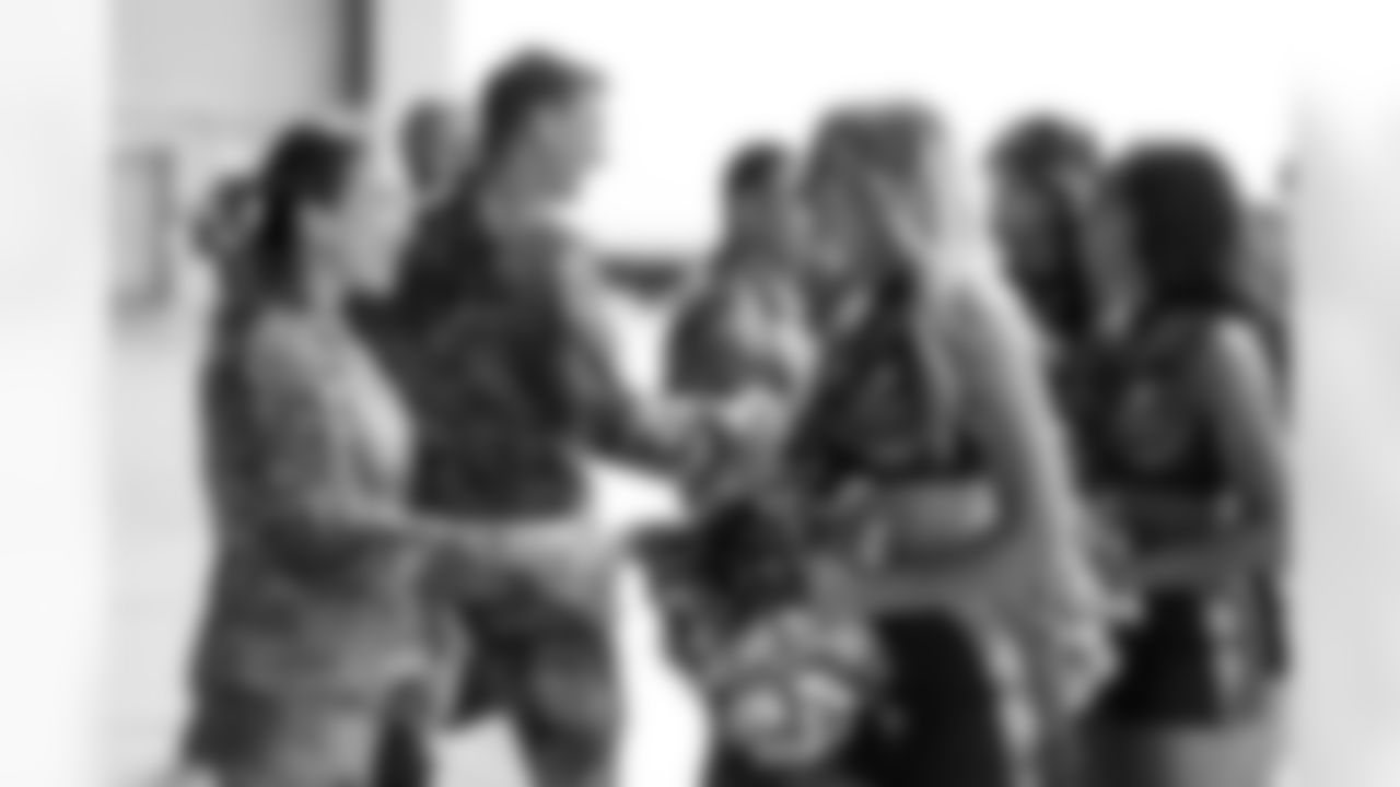 TAMPA, FL - December 02, 2025 - Tampa Bay Buccaneers Cheerleaders during a visit to MacDill Air Force Base. Photo By Kyle Zedaker/Tampa Bay Buccaneers