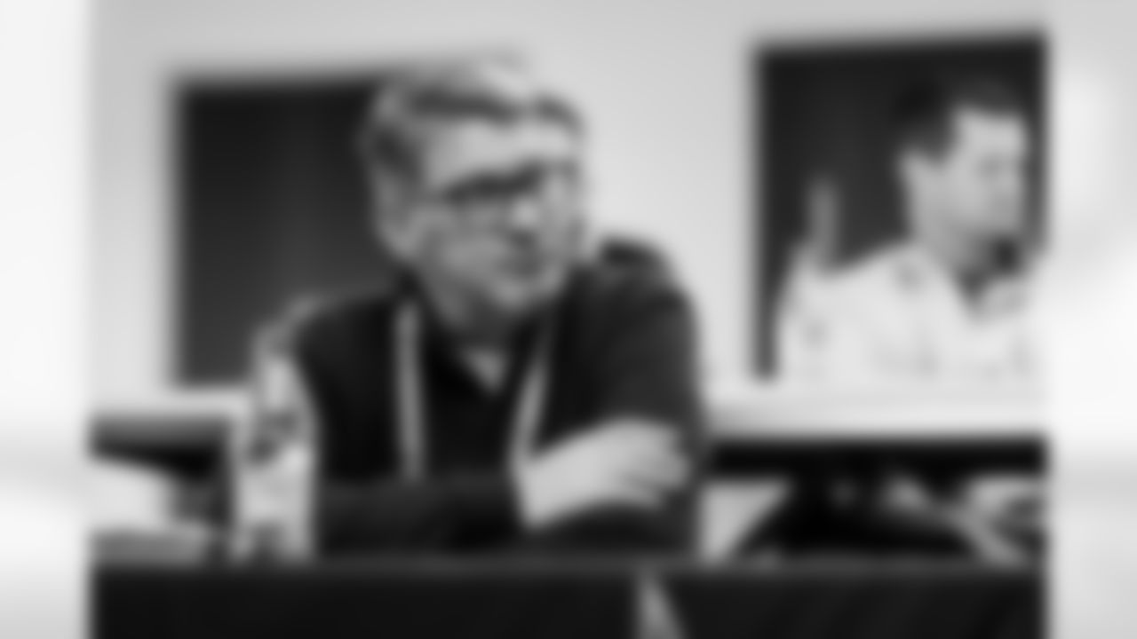 INDIANAPOLIS, IN - February 25, 2026 - General Manager Jason Licht during Formal Interviews at the 2026 NFL Combine at Lucas Oil Stadium. Photo By Tori Richman/Tampa Bay Buccaneers