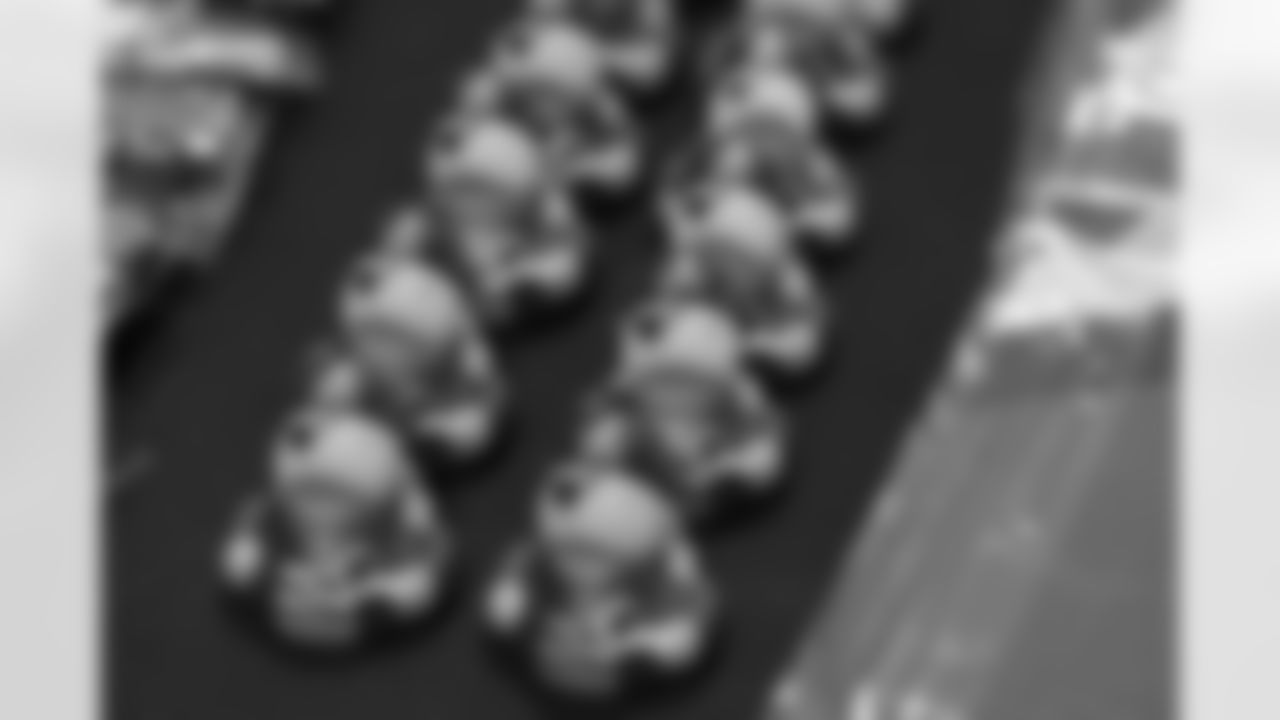 TAMPA, FL - December 06, 2025 - Set up for the She is Football Bayshore Walk: Raise The Flags event with Bayshore Breakfast Club and Tampa Girls Social & Wellness at Hyde House Public Studio. Photo By Mike Carlson/Tampa Bay Buccaneers