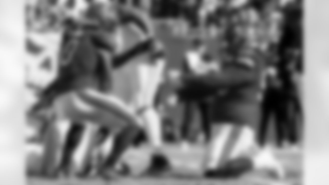 TAMPA, FL - November 30, 2025 - Outside Linebacker Yaya Diaby #0 and Defensive Tackle Vita Vea #50 of the Tampa Bay Buccaneers celebrate a sack during the game between the Arizona Cardinals and Tampa Bay Buccaneers. The Bucs won the game, 20-17. Photo By Doug DeFelice/Tampa Bay Buccaneers