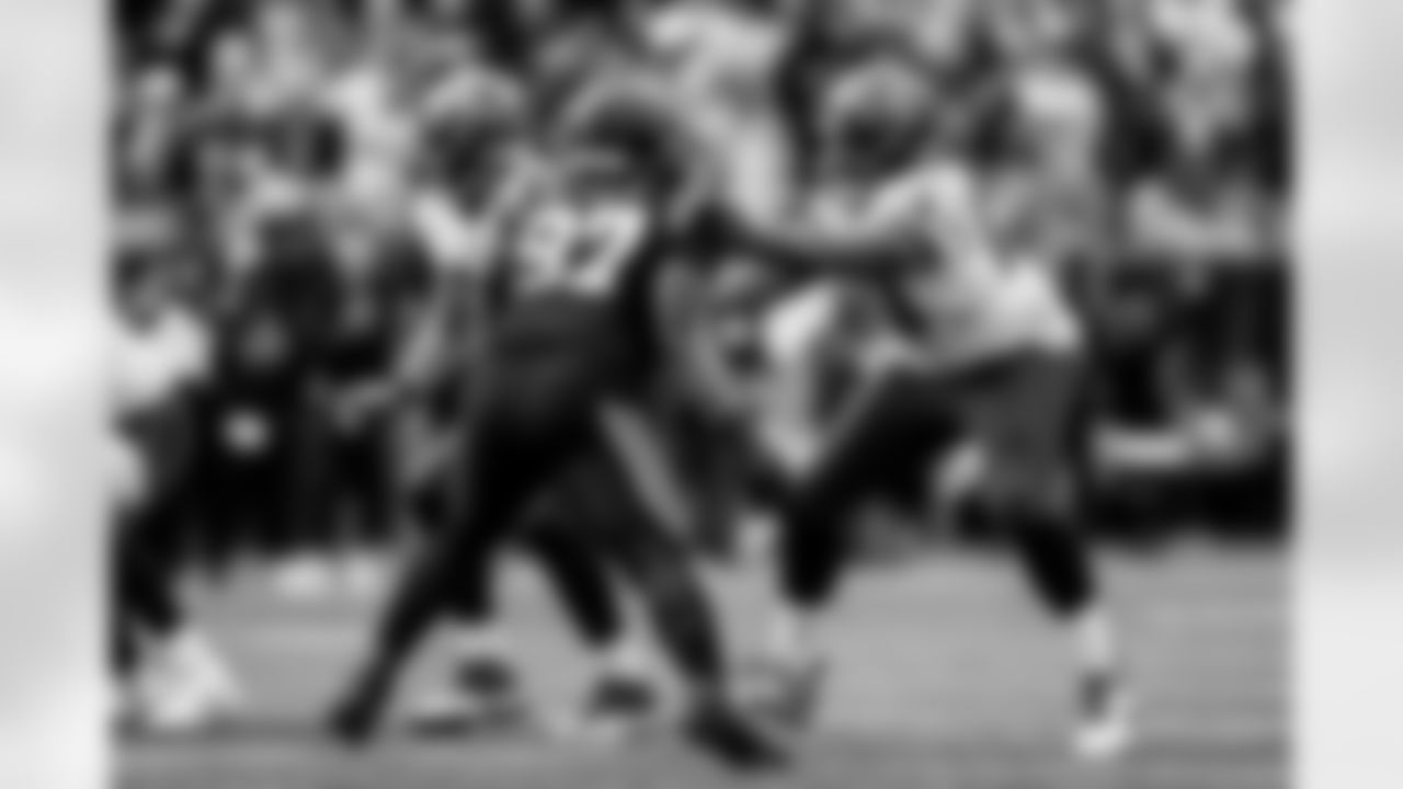 CHARLOTTE, NC - December 21, 2025 - Guard Mike Jordan #60 of the Tampa Bay Buccaneers during the game between the Tampa Bay Buccaneers and Carolina Panthers. The Bucs lost the game, 23-20. Photo By Tori Richman/Tampa Bay Buccaneers