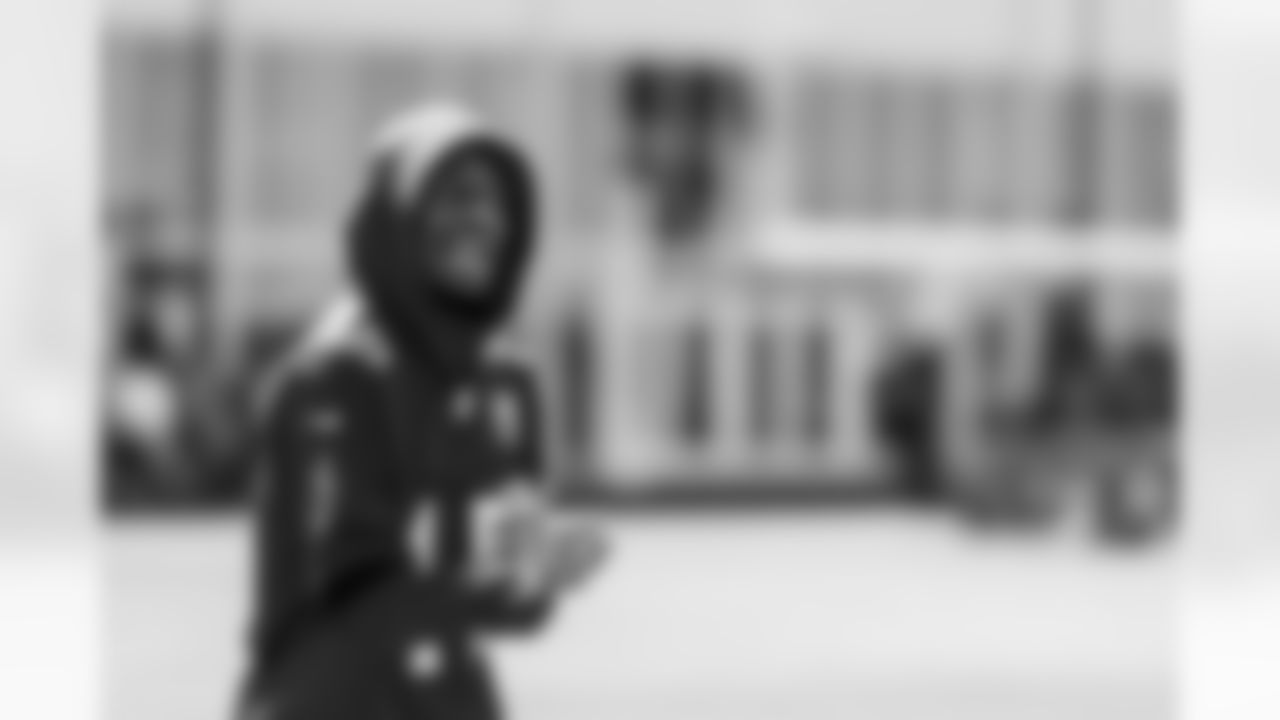 TAMPA, FL - February 13, 2026 - Wide Receiver Tez Johnson #15 of the Tampa Bay Buccaneers during the 2026 Girls Flag Football Preseason Classic at AdventHealth Training Center. Photo By Tori Richman/Tampa Bay Buccaneers