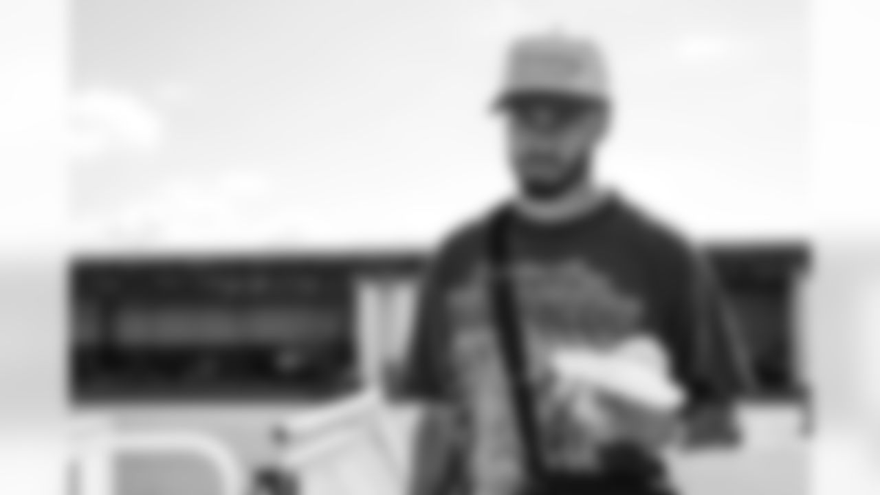 TAMPA, FL - December 27, 2025 - Wide Receiver Emeka Egbuka #2 of the Tampa Bay Buccaneers departs Tampa for a Week 17 game against the Miami Dolphins. Photo By Tori Richman/Tampa Bay Buccaneers