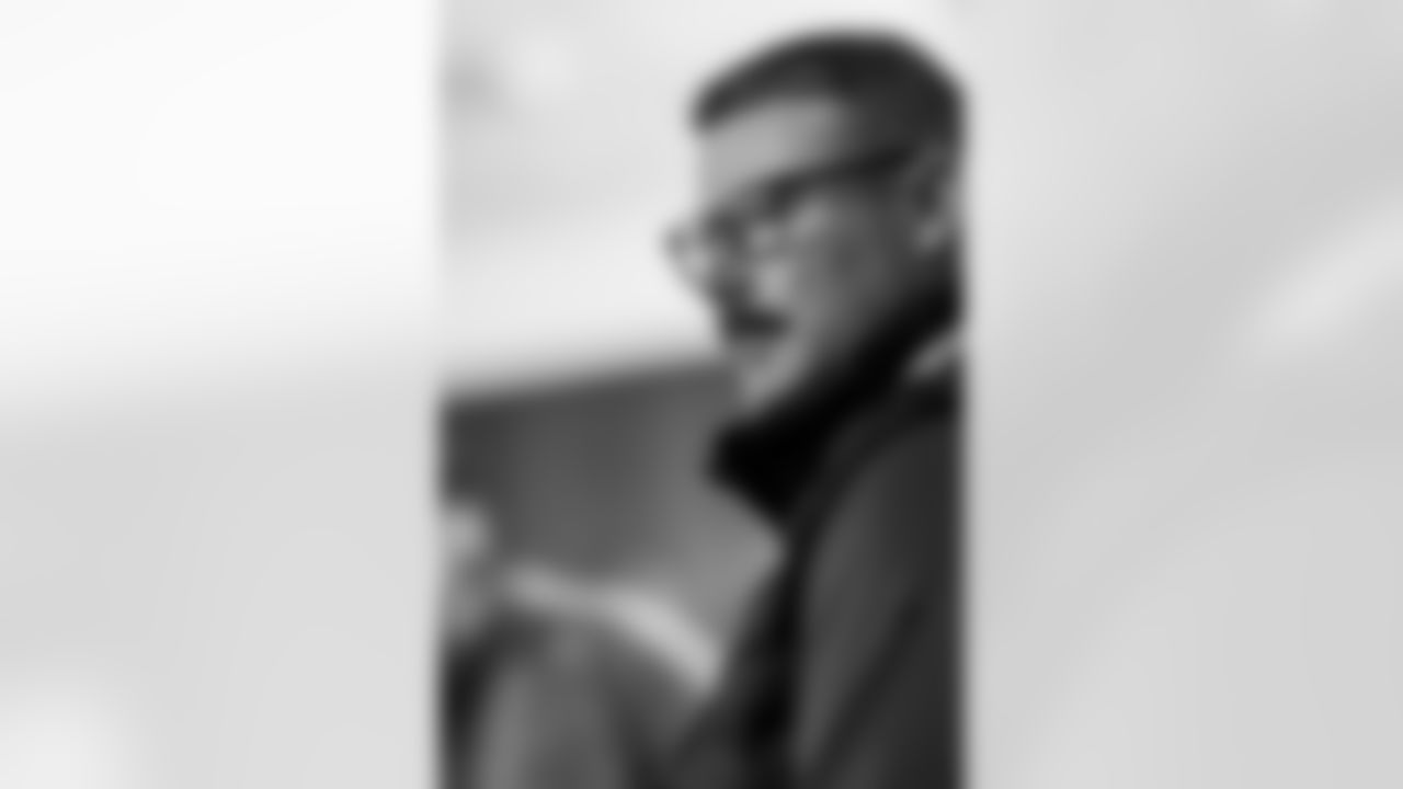 INDIANAPOLIS, IN - February 23, 2026 - National Scout Andy Speyer at the 2026 NFL Combine at Lucas Oil Stadium. Photo By Tori Richman/Tampa Bay Buccaneers