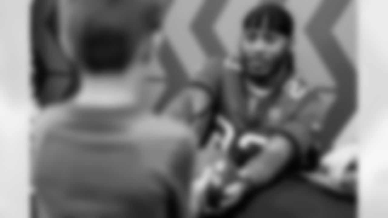 TAMPA, FL - December 02, 2025 - Safety Tykee Smith #23 of the Tampa Bay Buccaneers during a visit to MacDill Air Force Base. Photo By Kyle Zedaker/Tampa Bay Buccaneers