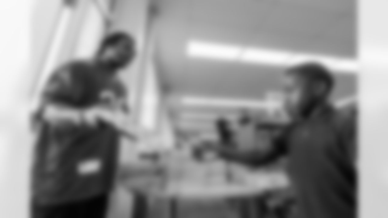 TAMPA, FL - March 03, 2026 - Safety Rashad Wisdom #38 of the Tampa Bay Buccaneers during the National Reading Month celebration hosted by The Tampa Bay Buccaneers and Dr. Seuss Enterprises at Potter Elementary School. Photo By Doug DeFelice/Tampa Bay Buccaneers