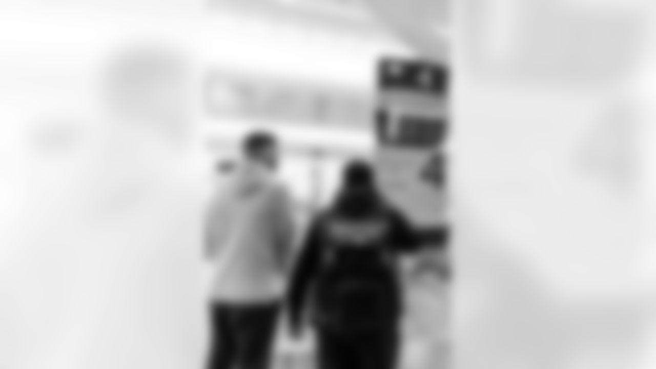 INDIANAPOLIS, IN - February 23, 2026 - Scouts arrive in Indianapolis for the 2026 NFL Combine at Lucas Oil Stadium. Photo By Tori Richman/Tampa Bay Buccaneers