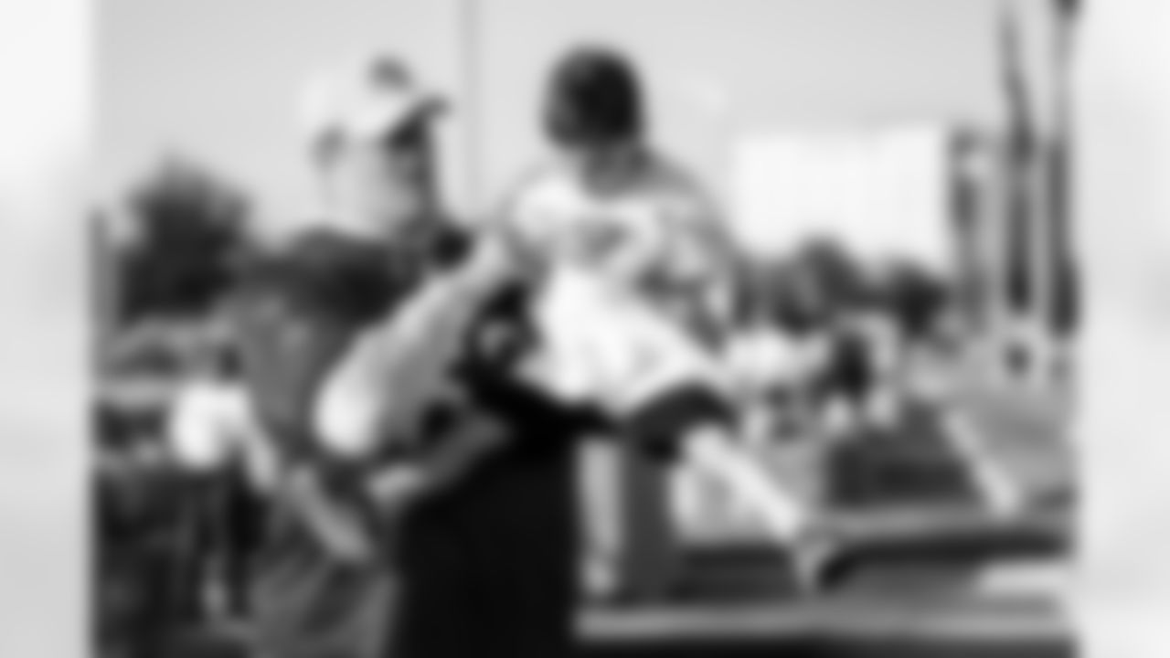 TAMPA, FL - November 25, 2025 - Guard Mike Jordan #60 of the Tampa Bay Buccaneers during Turkey Time with the O-Line. Photo By Kyle Zedaker/Tampa Bay Buccaneers