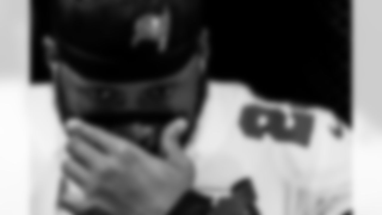 MIAMI GARDENS, FL - December 28, 2025 - Safety Tykee Smith #23 of the Tampa Bay Buccaneers before the game between the Tampa Bay Buccaneers and Miami Dolphins. The Bucs lost the game, 20-17. Photo By Kyle Zedaker/Tampa Bay Buccaneers