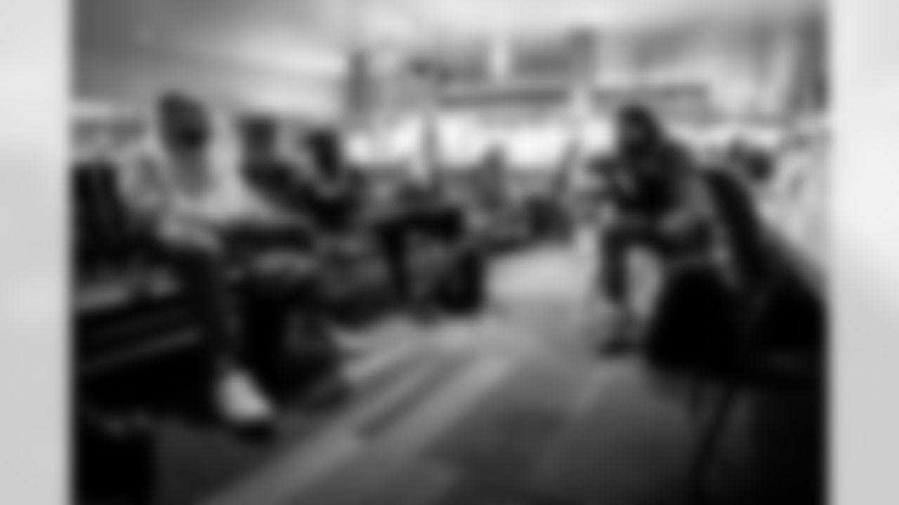 TAMPA, FL - February 23, 2026 - Assistant Director of Pro Scouting Sean Conley and Assistant Director of Pro Scouting Donovan Cotton travel to the 2026 NFL Combine. Photo By Tori Richman/Tampa Bay Buccaneers