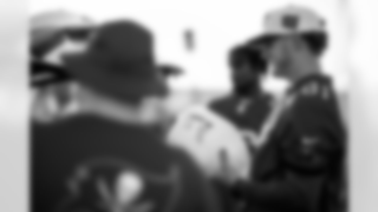 TAMPA, FL - November 25, 2025 - Wide Receiver Ryan Miller #81 of the Tampa Bay Buccaneers during Turkey Time with the O-Line. Photo By Kyle Zedaker/Tampa Bay Buccaneers