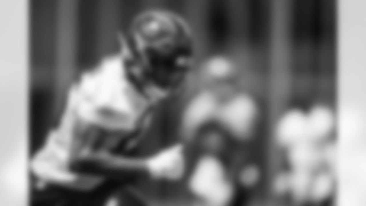 TAMPA, FL - May 27, 2025 - Wide Receiver Jalen McMillan #15 of the Tampa Bay Buccaneers during OTA's at AdventHealth Training Center. Photo By Kyle Zedaker/Tampa Bay Buccaneers