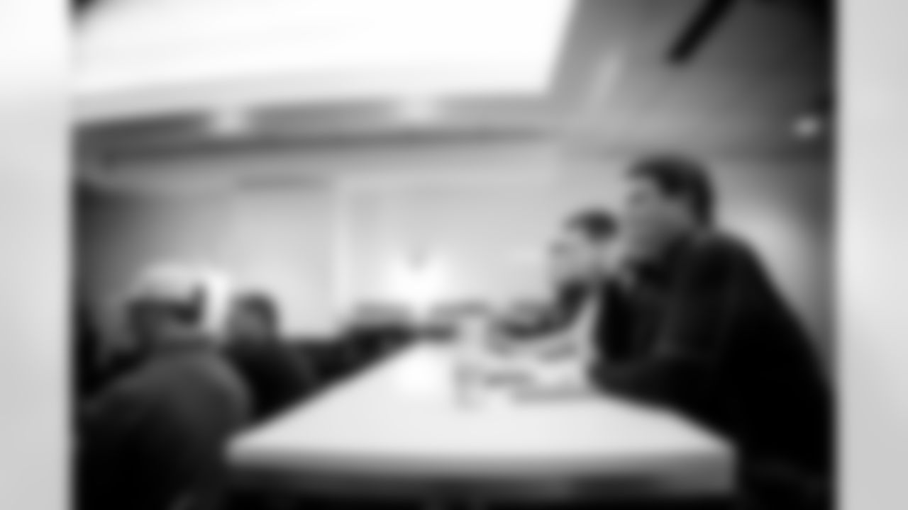 INDIANAPOLIS, IN - February 25, 2026 - Senior Personnel Executive Byron Kiefer during Formal Interviews at the 2026 NFL Combine at Lucas Oil Stadium. Photo By Tori Richman/Tampa Bay Buccaneers