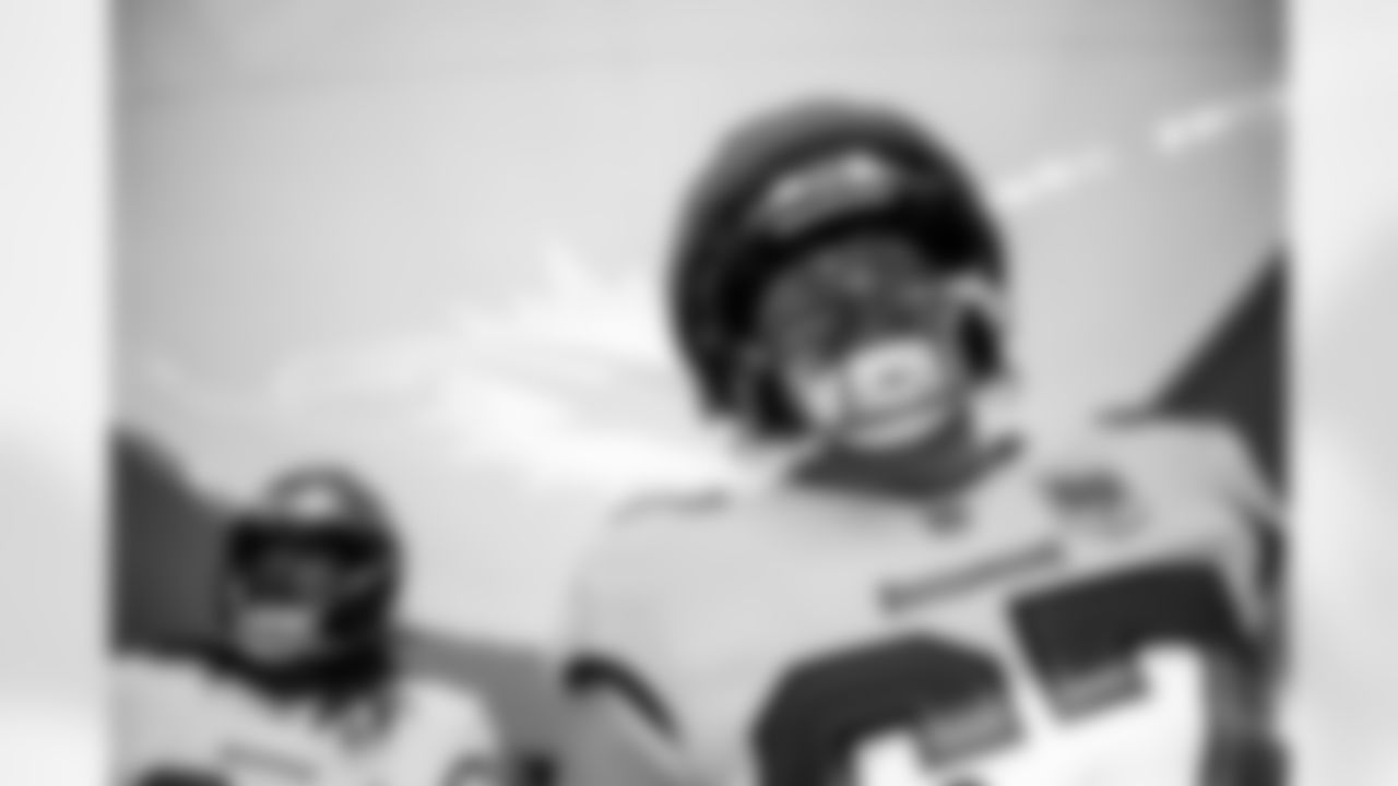 MIAMI GARDENS, FL - December 28, 2025 - Guard Luke Goedeke #67 of the Tampa Bay Buccaneers before the game between the Tampa Bay Buccaneers and Miami Dolphins. The Bucs lost the game, 20-17. Photo By Kyle Zedaker/Tampa Bay Buccaneers