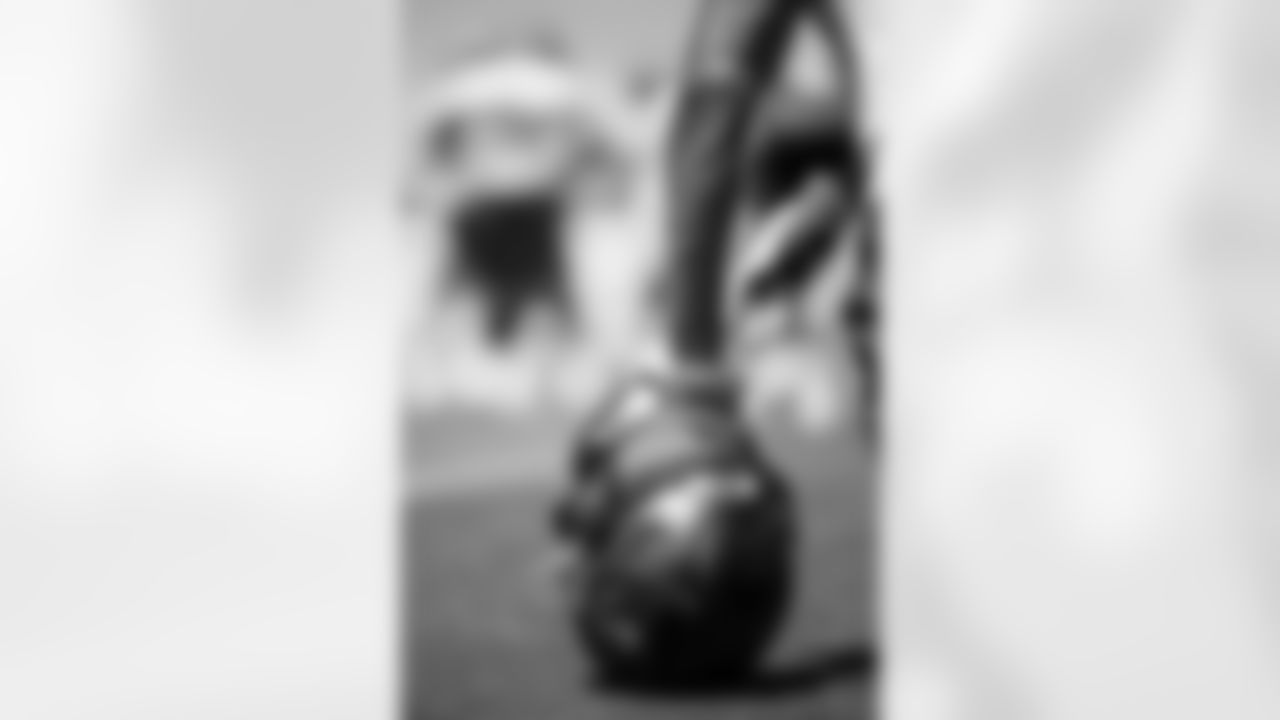 TAMPA, FL - May 27, 2025 - Helmet during OTA's at AdventHealth Training Center. Photo By Kyle Zedaker/Tampa Bay Buccaneers