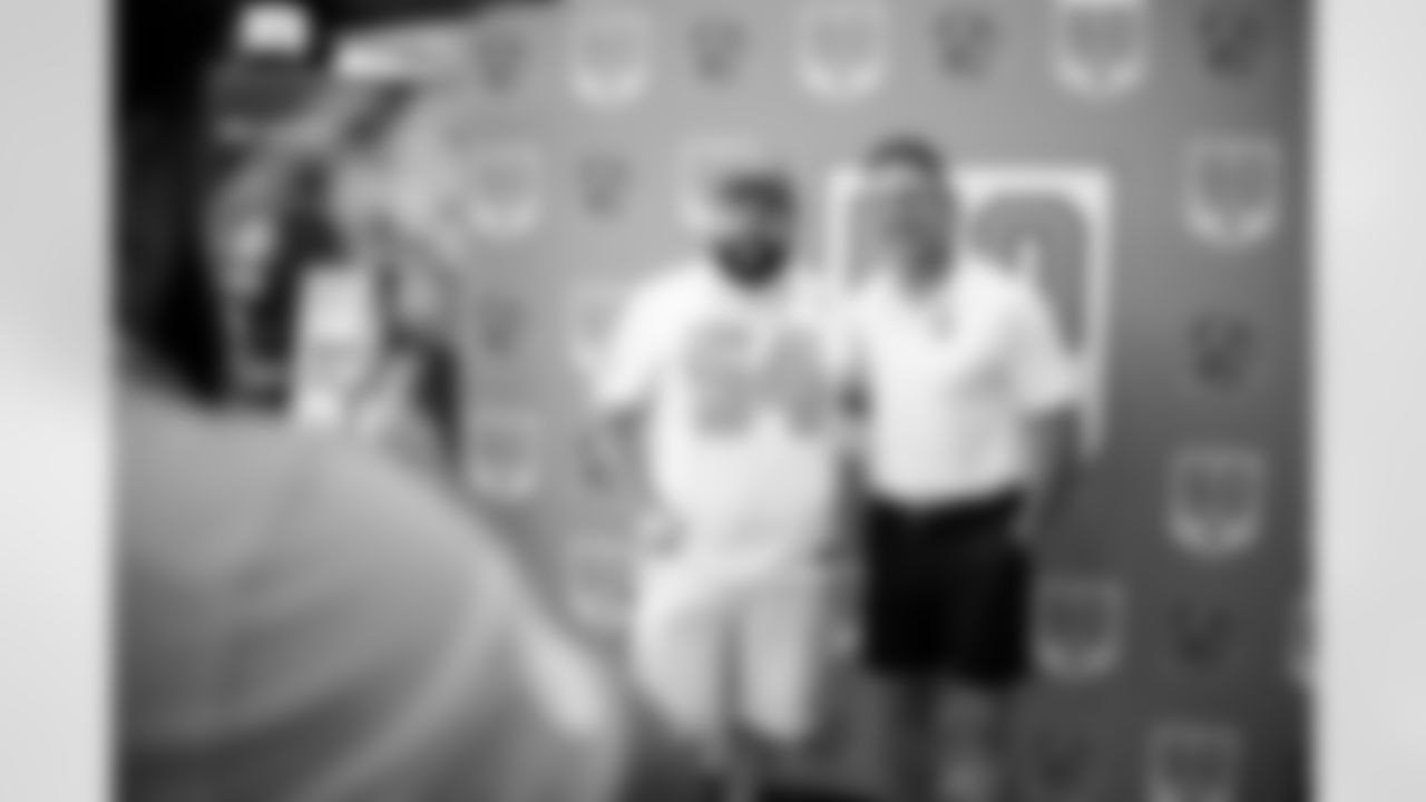 TAMPA, FL - July 15, 2025 - Buccaneers Legend Mike Alstott greets fans during the launch of the original 1976 jersey at the Team Store at Raymond James Stadium. Photo By Kyle Zedaker/Tampa Bay Buccaneers