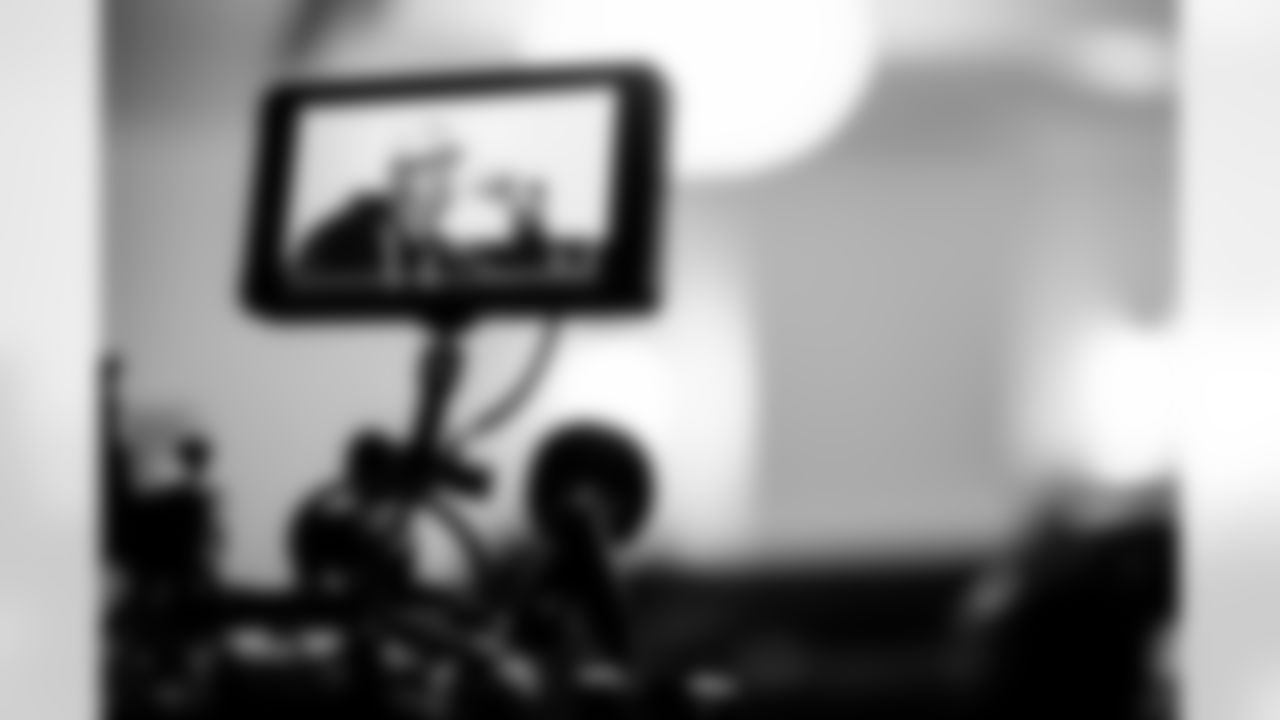 INDIANAPOLIS, IN - February 23, 2026 - Vice President of Player Personnel Mike Biehl at the 2026 NFL Combine at Lucas Oil Stadium. Photo By Tori Richman/Tampa Bay Buccaneers